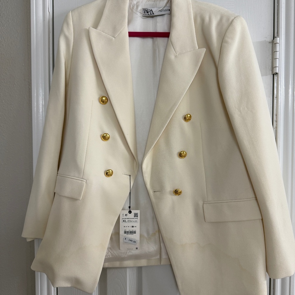 Zara white blazer